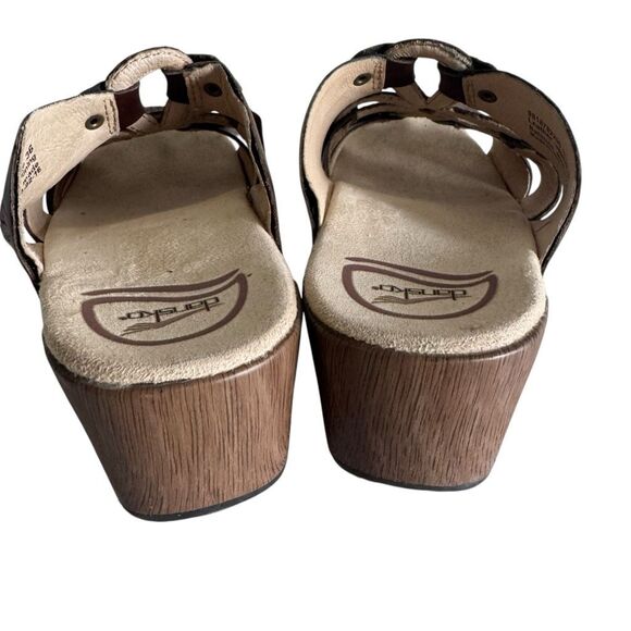Dansko Brown Leather Cut Out Clog Sandals Sz 36 - Picture 6 of 8